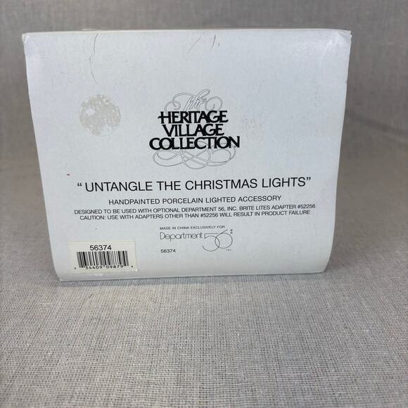 Dept Department 56 UNTANGLE THE CHRISTMAS LIGHTS w/box, EUC, lights work - Picture 3 of 11